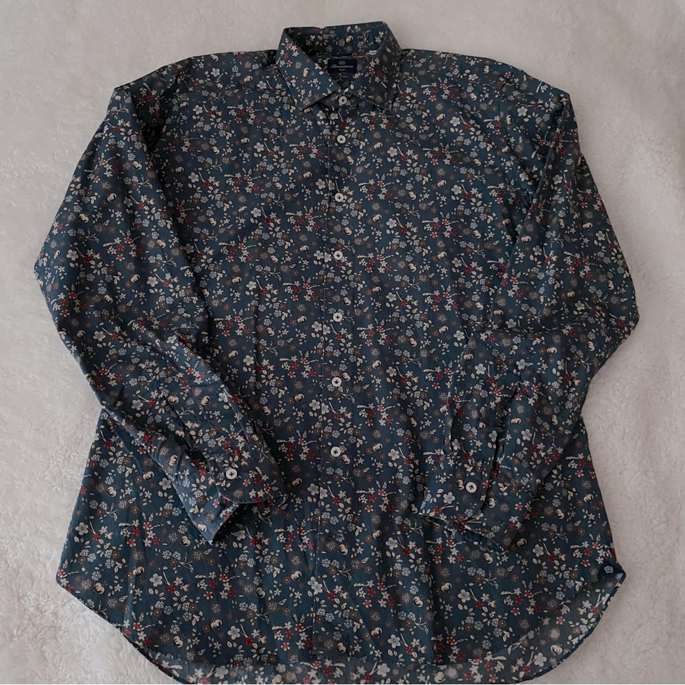 Brancaccio men’s floral patterned slim fit shirt